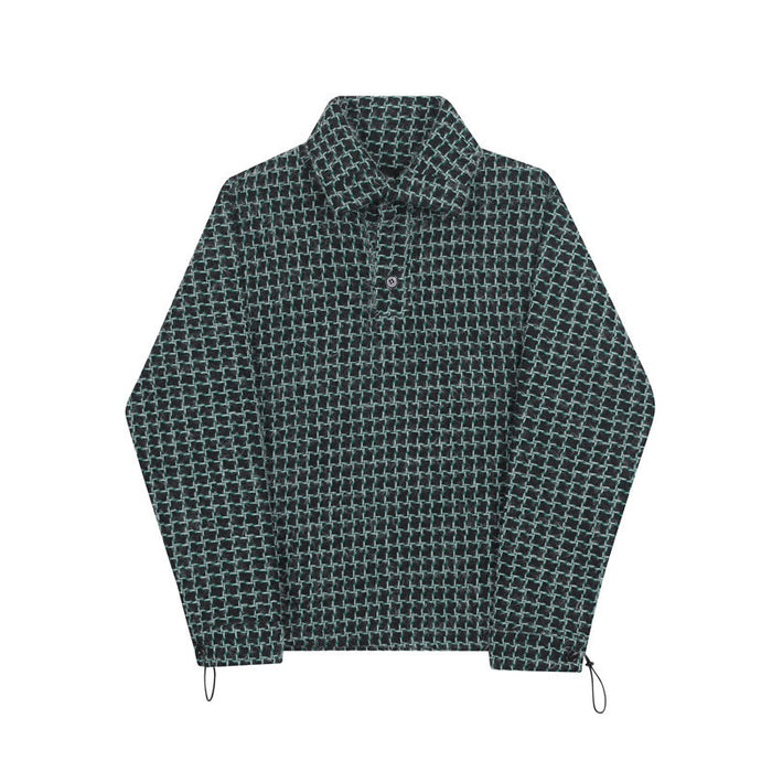 Plaid Woolen Cloth Turtleneck Pullover Sweater
