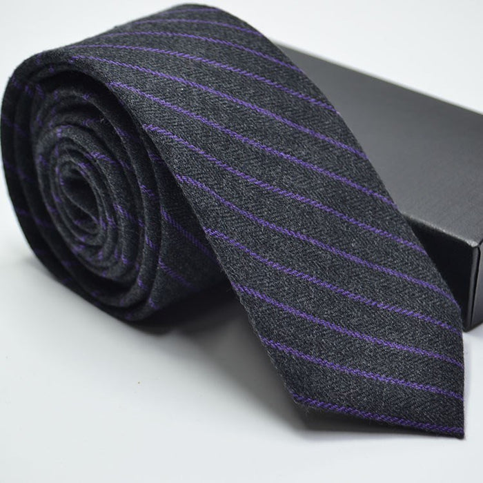 Wool plaid striped tie
