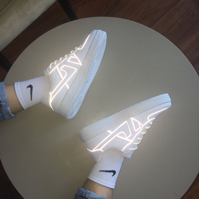 Reflective White Shoes For Men