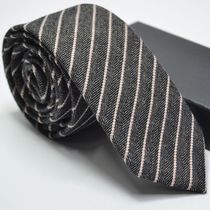 Wool plaid striped tie