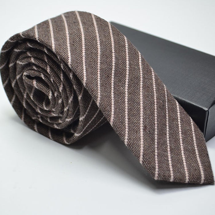 Wool plaid striped tie