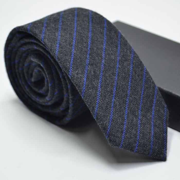 Wool plaid striped tie