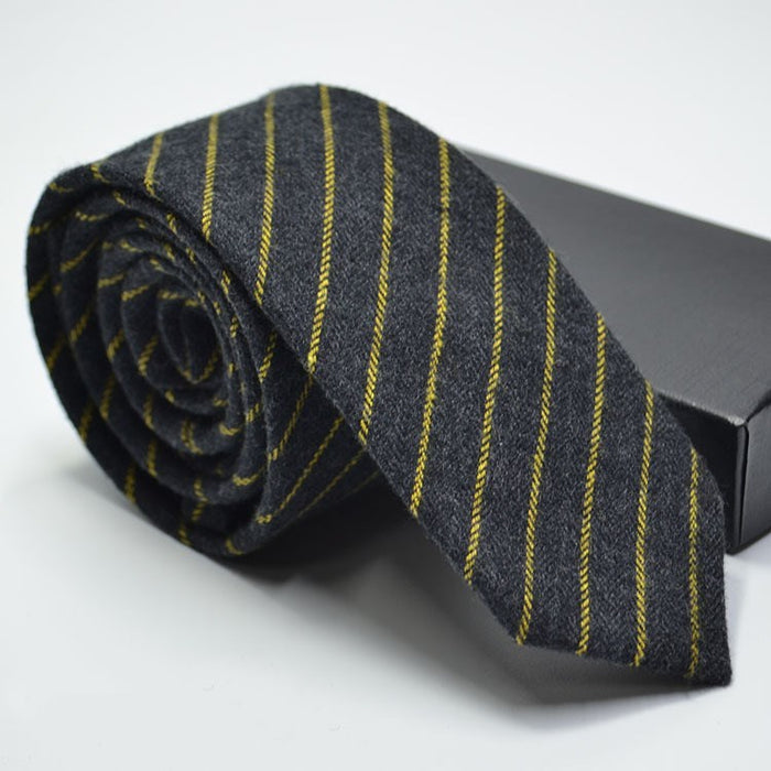 Wool plaid striped tie