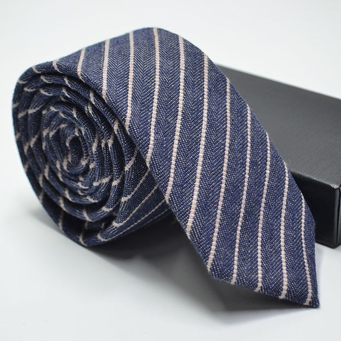Wool plaid striped tie