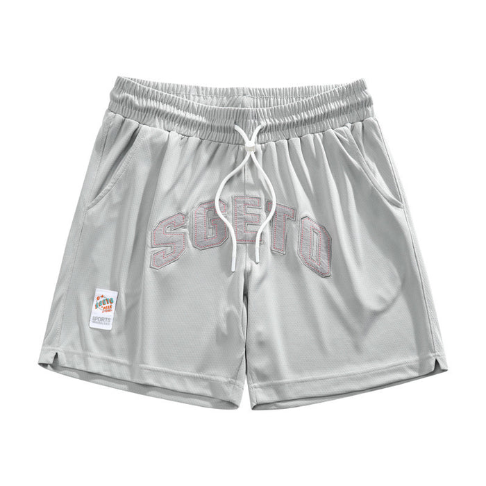 American Casual Sports Men Shorts Cloth Sticker Printing Stylish All-match Loose Three-point Pants