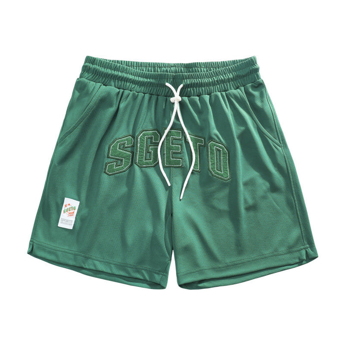 American Casual Sports Men Shorts Cloth Sticker Printing Stylish All-match Loose Three-point Pants