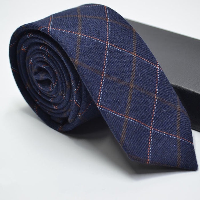 Wool plaid striped tie