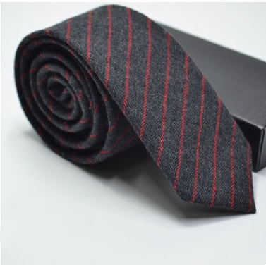 Wool plaid striped tie