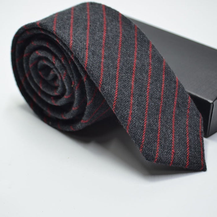 Wool plaid striped tie