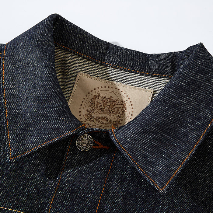 Red Edge Cloth Japanese Retro Overalls Denim Jacket For Men