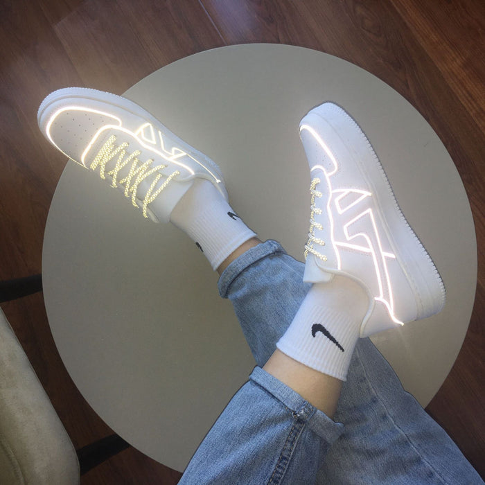 Reflective White Shoes For Men